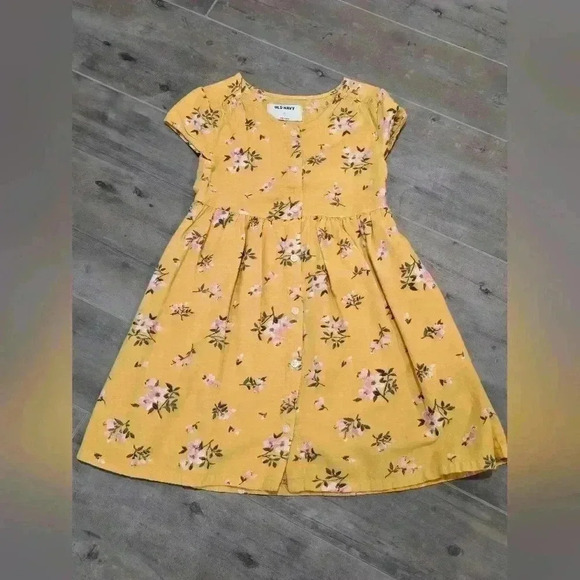 Old Navy Toddler Yellow Floral Button Up Dress - Picture 1 of 9